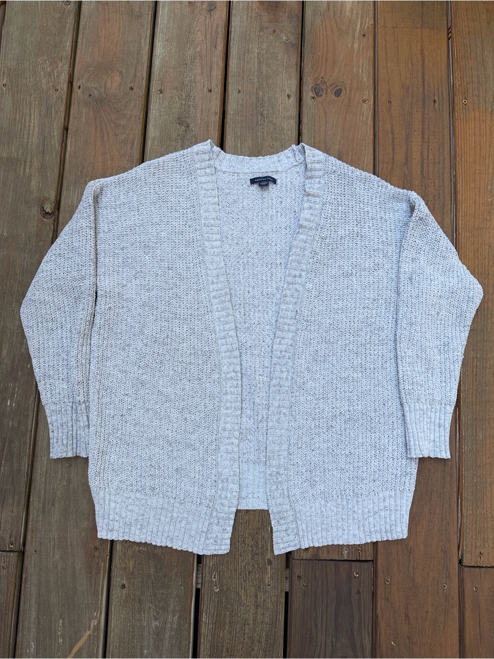 American Eagle Outfitters Light Gray Open-Front Cardigan Sweater Medium